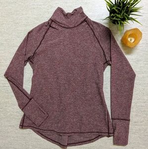 Lululemon Heathered Wine Long Sleeve- Peplum Back